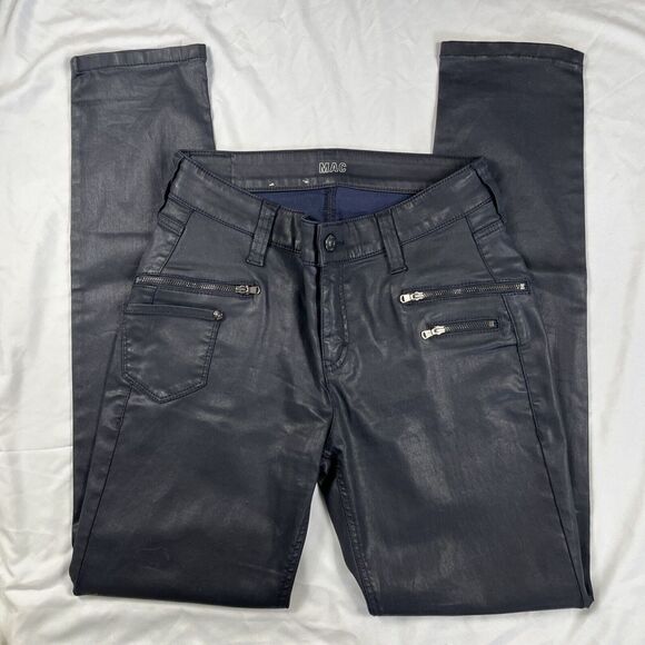 MAC‎ Jeans Blue Faux Leather - Picture 1 of 9